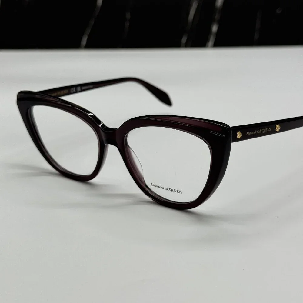NEW ALEXANDER MCQUEEN AM0253O 003, HAVANA WOMEN CAT EYE EYEGLASSES